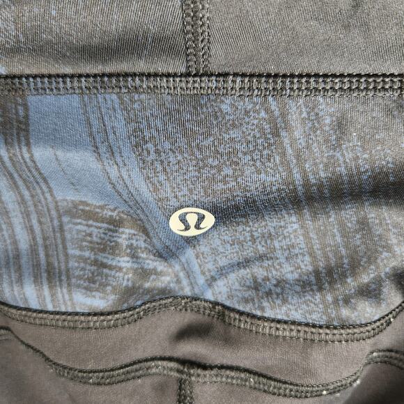 Lululemon Fresh Mesh Run Crop Legging‎ Womens Size 4 Wind Chill Deep Navy Black - Picture 5 of 6